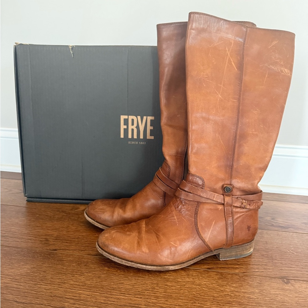 Frye Cognac Leather Riding Boots